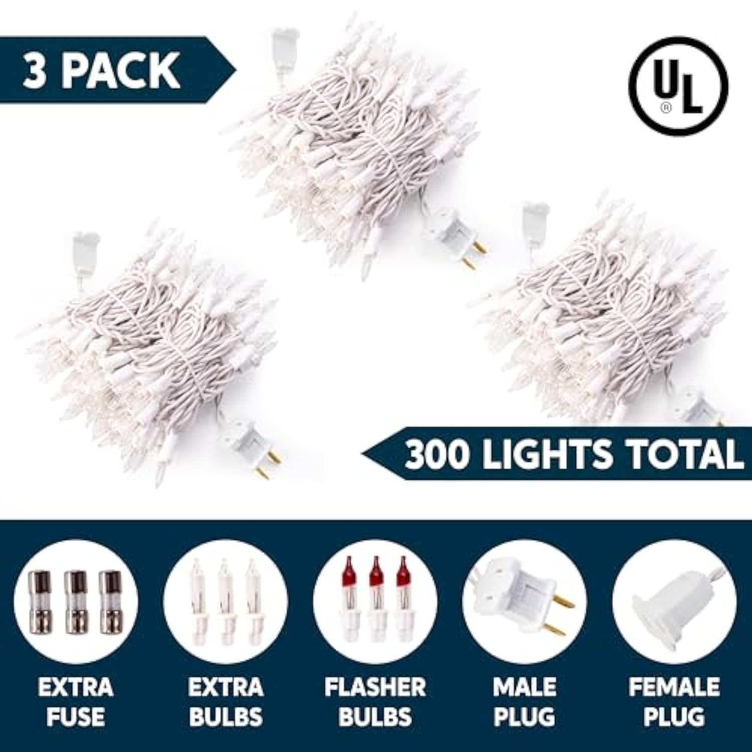 Christmas String Lights Indoor,300(3X100) Mini Warm Fairy Light,64.5Ft Lighting Decor For Patio Dorm Classroom Bedroom H