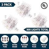 Christmas String Lights Indoor,300(3X100) Mini Warm Fairy Light,64.5Ft Lighting Decor For Patio Dorm Classroom Bedroom H