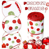 3 Rolls 18 Yard Christmas Wired Ribbon Glitter Burlap Ribbon With Wire