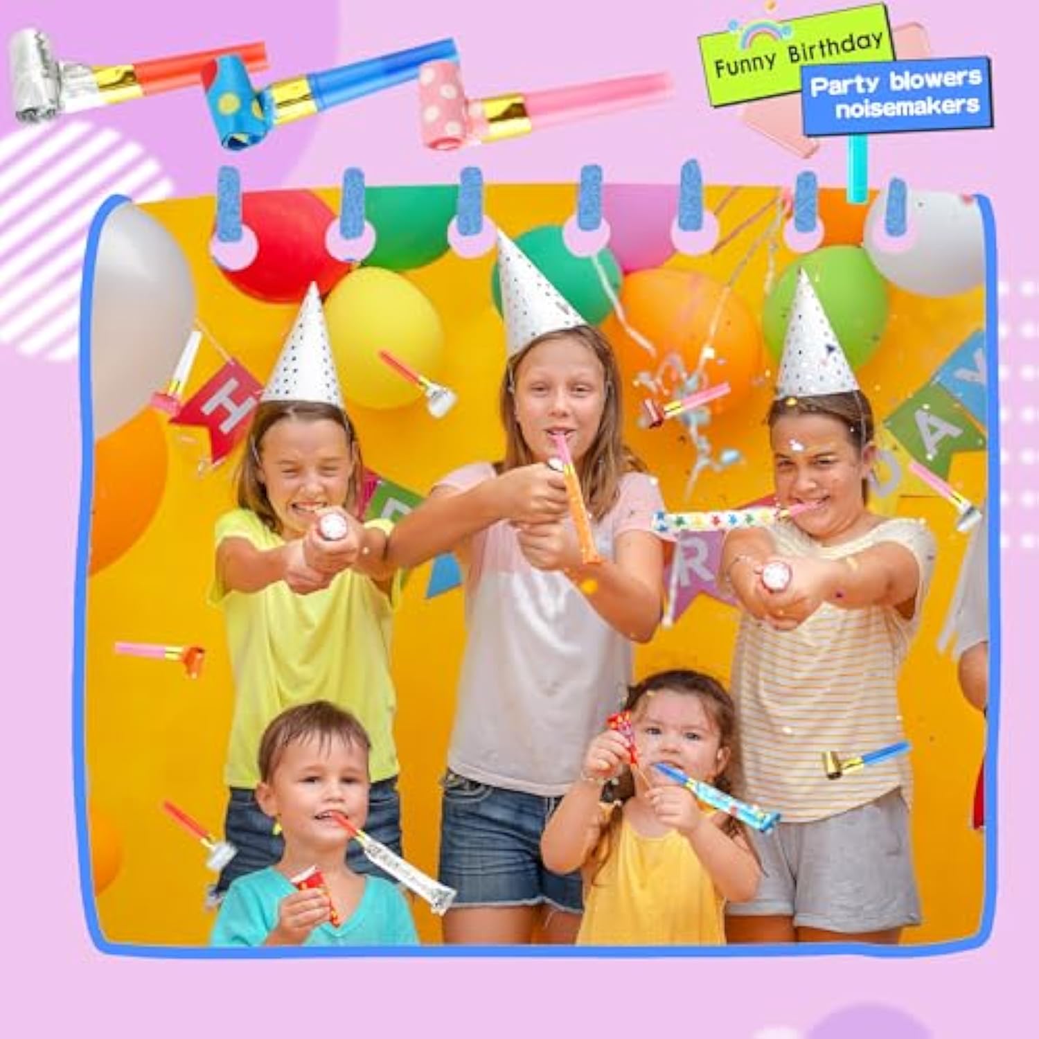 160 Pcs Colorful Party Blowouts and Noisemakers for Birthdays and New Year Parties