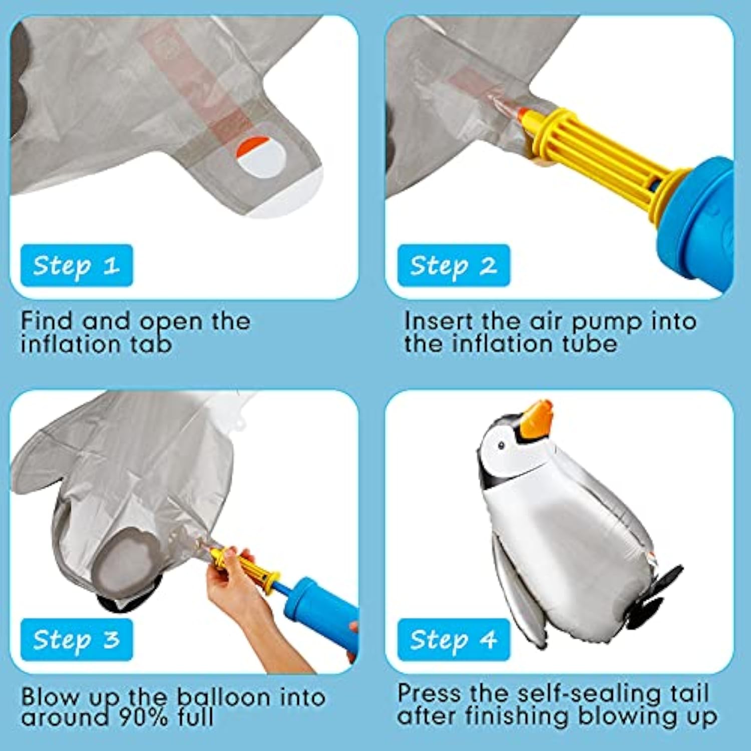 6pcs Walking Penguin Foil Balloons for Baby Shower & Birthday Party Decor