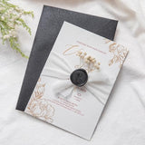 Black Wax Seal Stickers - Wedding Invitation Seal Stickers, 50 Pcs Self- Adhesive Wax Seals, Perfect For Invitation Cards, Envelopes Christmas Cards, Gift Wrapping, Party Menu Decor