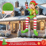 10Ft Christmas Inflatable Outdoor Decoration, Giant Sitting Elf Inflatable Christmas Decorations Outdoor With Built-In L