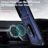 For Galaxy A25 5G Case,With Screen Protectors And Camera Cover,[Military Grade] 16Ft.Drop Tested Cover With Magnetic Kickstand Protective Case For Samsung A25 5G, Blue