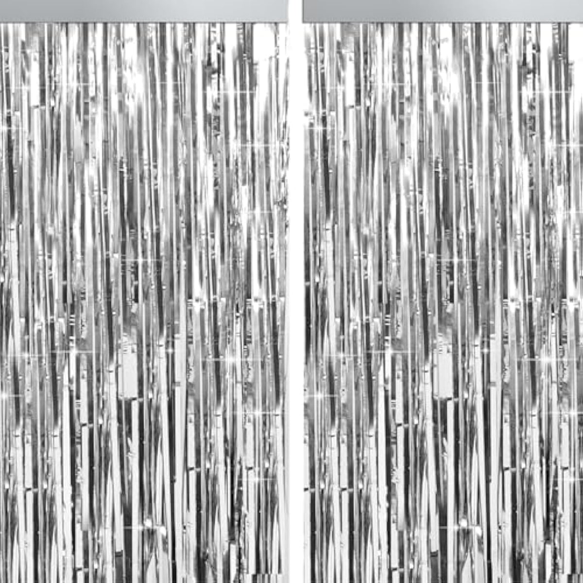 4 Packs Silver Foil Fringe Curtain, Silver Metallic Tinsel Backdrop For Birthday, Wedding, Baby Shower, Engagement, Bachelorette Party, Christmas Holiday Celebration Party Decorations Supplies