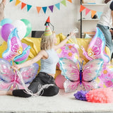 Butterfly Balloons Decorations - 6 Pieces Pink Purple Butterfly Foil Balloons For Girl Fairy Spring Floral Butterfly Themed Party Decor Wedding Birthday Baby Shower Party Supplies