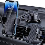 Phone Holder Car [Military Grade Suction Ultra Strong Base] Cell Phone Car Holder 3 In 1 Dashboard Windshield Air Vent Hands-Free For Iphone Android Phones