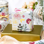 Wrapping Paper Roll With Watercolor Roses - 17 In X 32.8 Ft (46.5 Sqft) Foil Floral Gift Wrap With Matte Gold Reverse For Mother’S Day, Wedding, Birthday, Bridal Shower, Valentines Day
