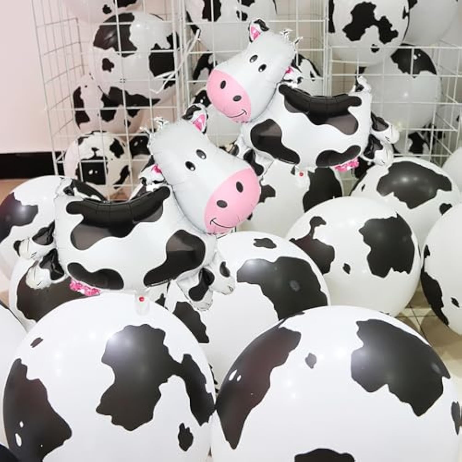 100 Pcs Cow Print Balloons, 2 Pcs Big Cow Balloons 12 Inch Cow Balloon Children'S Party Cowboy Theme Birthday Party Girl'S First Birthday Granary Farm Animal Theme Party Decorative Supplies