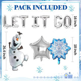 13 Pcs Frozen Birthday Party Decorations-Snowman Birthday Party Balloons, Frozen Themed Birthday Party Foil Balloons For Children 4Th Birthday Party
