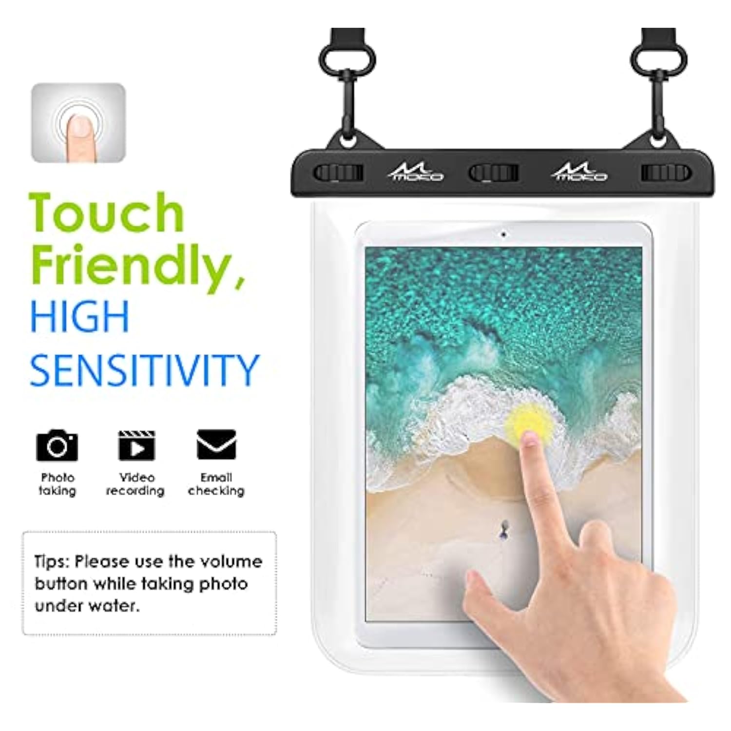 MoKo Waterproof Tablet Case, Tablet Pouch Dry Bag Compatible with iPad 10th, i