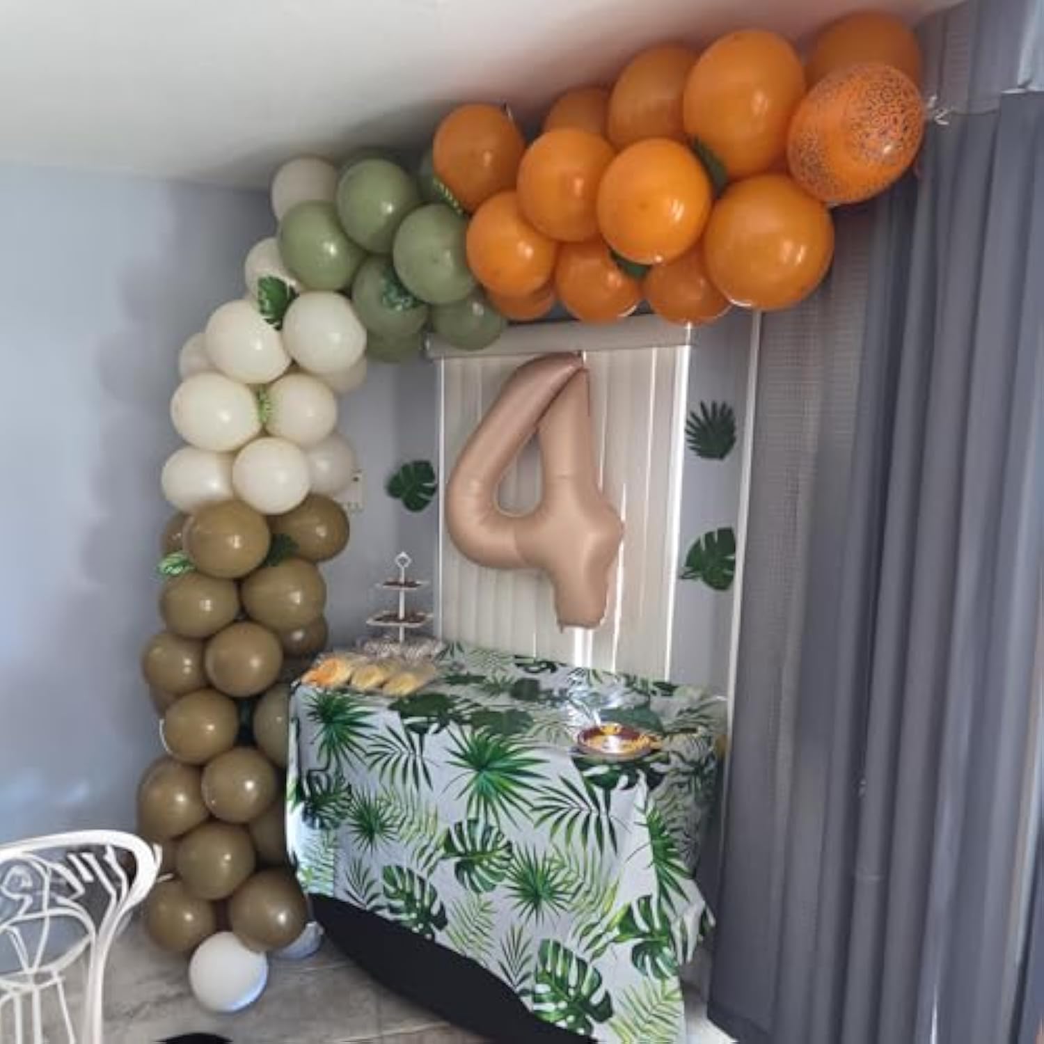 Sage Green Brown Balloon, 60 Packs 12 Inch Brown Beige Jungle Safari Wild Woodland Balloon, Olive Green Orange Cream Balloons For Birthday Wedding Shower Party Decorations