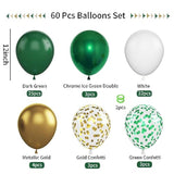 60pcs Green & Gold Balloons, 12" Confetti  Metallic Latex for Party Decor