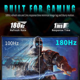 27 Inch Curved Gaming Monitor 180Hz 1Ms, Fhd 1920X1080P Computer Monitor,1800R Va Screen, 120% Srgb With Freesync, Low Motion Blur, Hdmi & Dp, Built-In Speakers