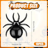 10PCS Halloween Spider Balloon Set 32" Large Foil Balloons for Spooky Party Decorations