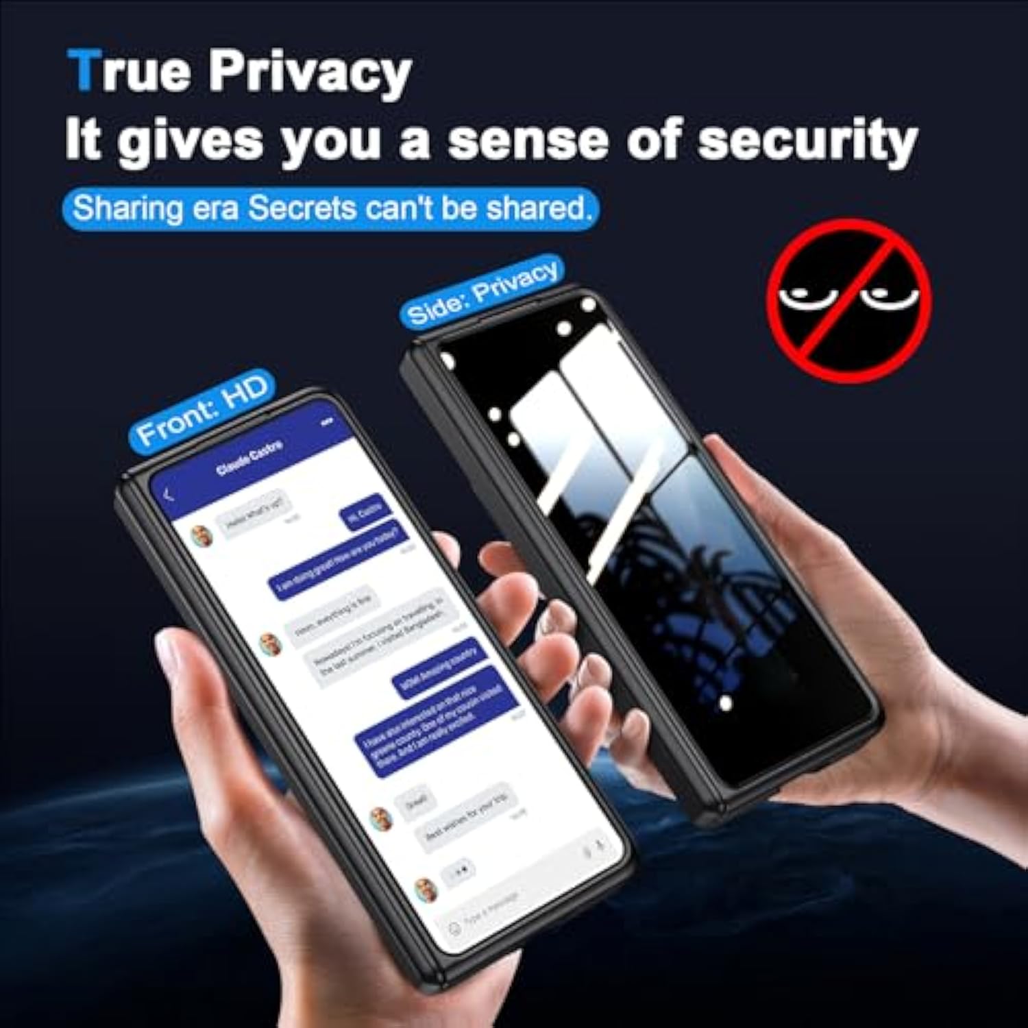 For Galaxy Z-Fold-4 Stand Slim Case: Privacy Screen Protector Hidden Kickstand Wireless Charging Thin Design For Business Professionals Phone Cover For Samsung Z Fold 4 5G 2022