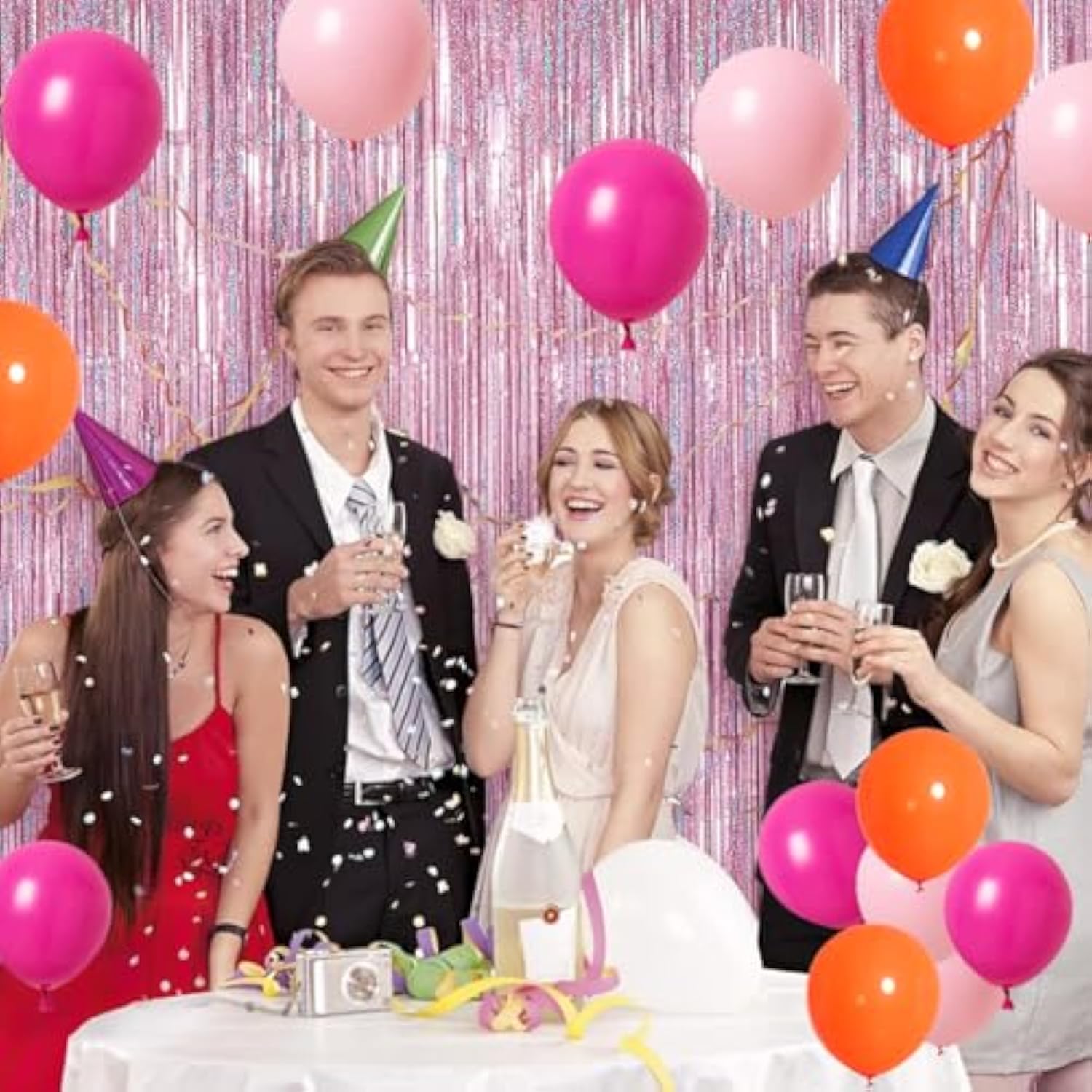 Pink Orange Balloon Garland Arch Kit- Rose Red, Light Pink Balloons Pink And Orange Balloons For Wedding Bridal Shower Bachelorette Birthday Christmas Valentine Party Decorations