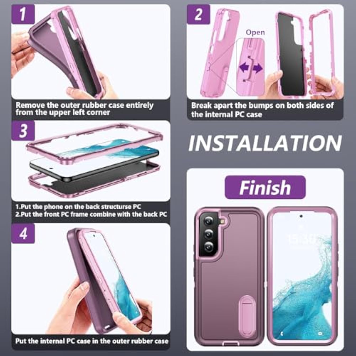 Samsung S22 Phone Case With Built In Kickstand