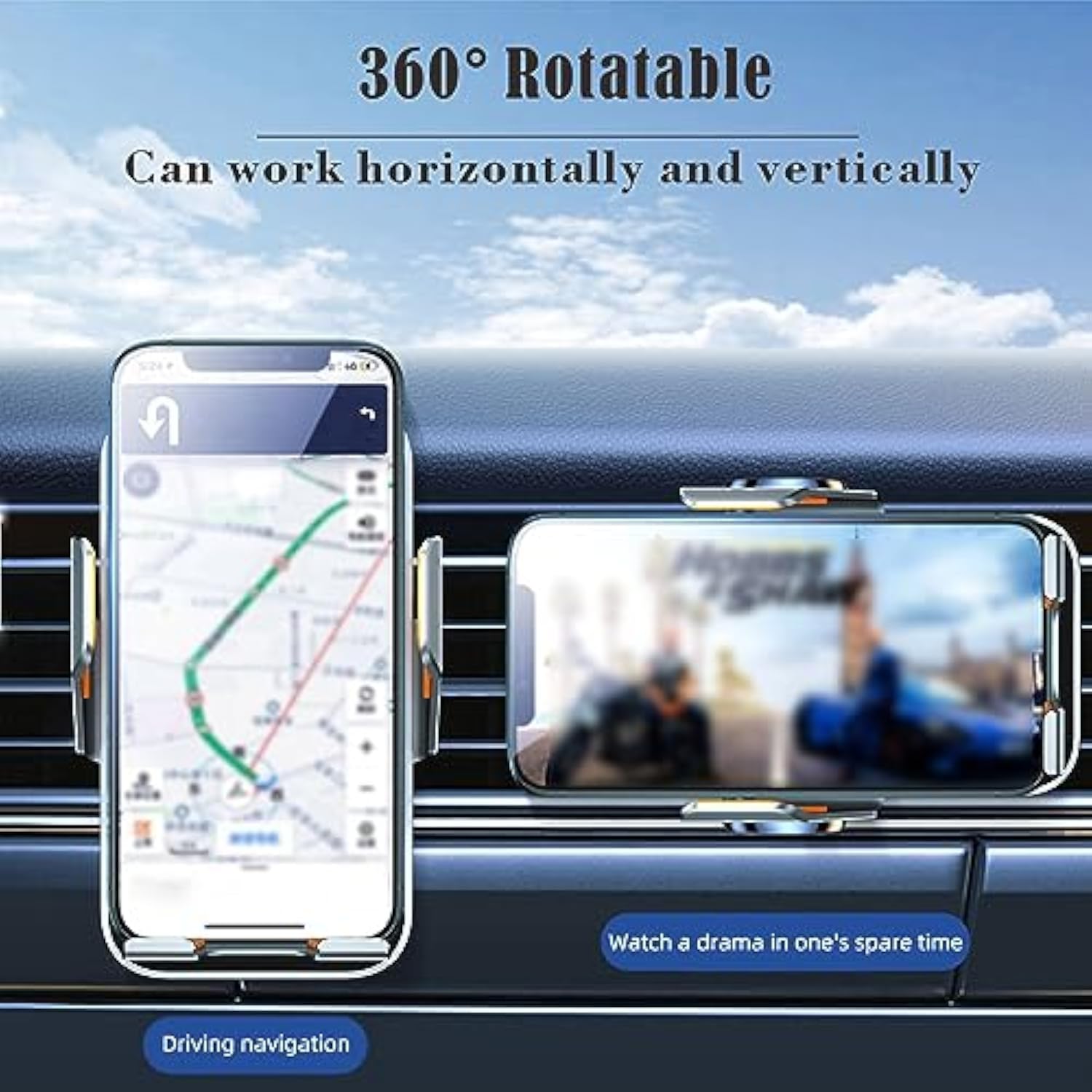 Wireless Car Charger Mount, 15W Fast Charging Auto Clamping Car Charger Holder For Iphone/Samsung For Iphone 16 15 14 13 12 11 Pro,Samsung Galaxy S25 S24 Ultra S23 S22 S21 S20