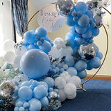 Blue & Silver Balloon Arch Kit: Baby Shower Birthday Party Decor