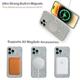Cute Glitter For Iphone 13 Pro Max Case [Compatible With Magsafe] [10Ft Drop Protection] Magnetic Cover With Bling Sparkle For Women Girls 6.7"-Sparkly Silver