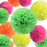 Blacklight Party Decorations - 12 Pcs Fluorescent Neon Tissue Paper Pom Poms For Birthday, Wedding, Baby Shower, Glow-In-The-Dark, Neon, Prom Dance Party Photography