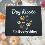 Dog Kisses Fix Everything Mouse Mat - Funny Gifts For Dog Lovers, Dog Owner - Dog Mousepad For Men, Women - Computer Mouse Pad 9.5 Inch For Laptop