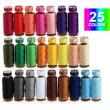 50 Pcs Prewound Bobbins Sewing Thread Kit, 400 Yards Each, 25 Assorted Colors