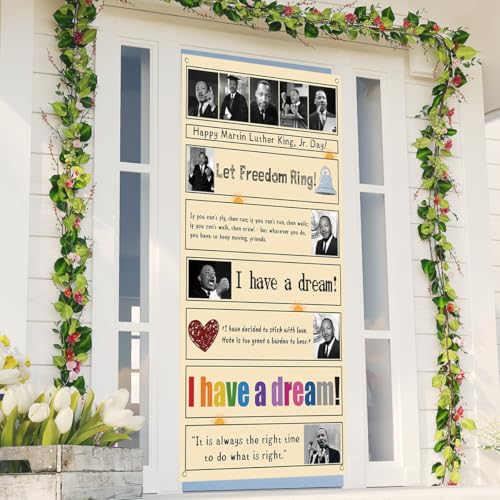 Martin Luther King Door Cover 71×35 Inch African American MLK Party Decor