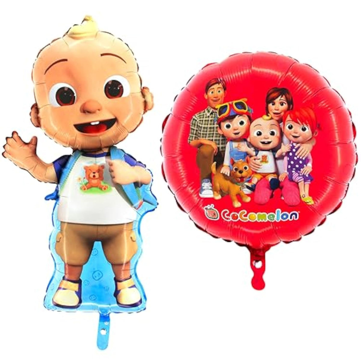 Pack Of 2 Cocomelon Balloons Baby Jj 81Cm & Round Family 45.7Cm Party Decorations