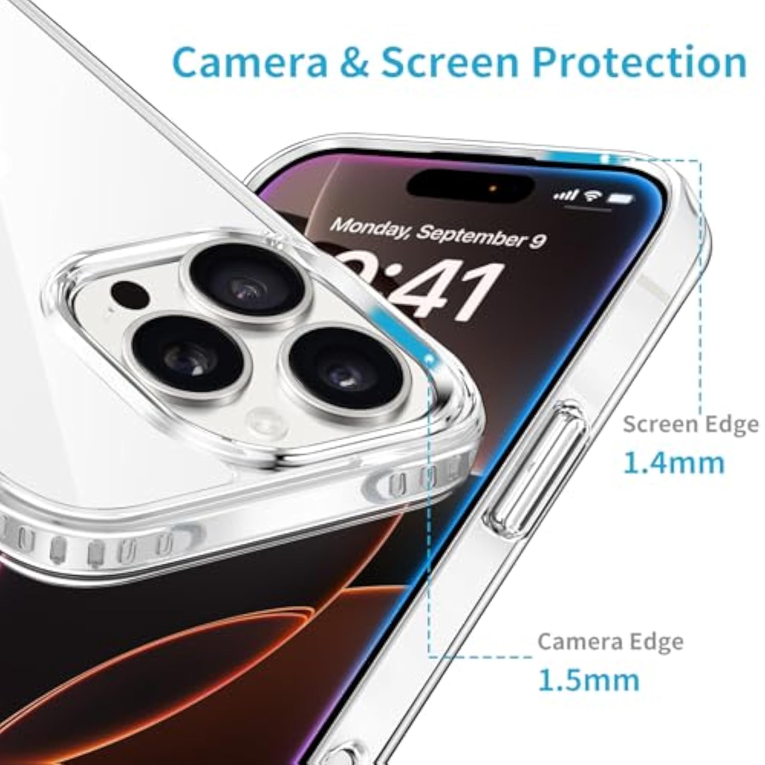 iPhone 16 Pro Clear Case Soft TPU Slim Shockproof Cover 6.3-Inch
