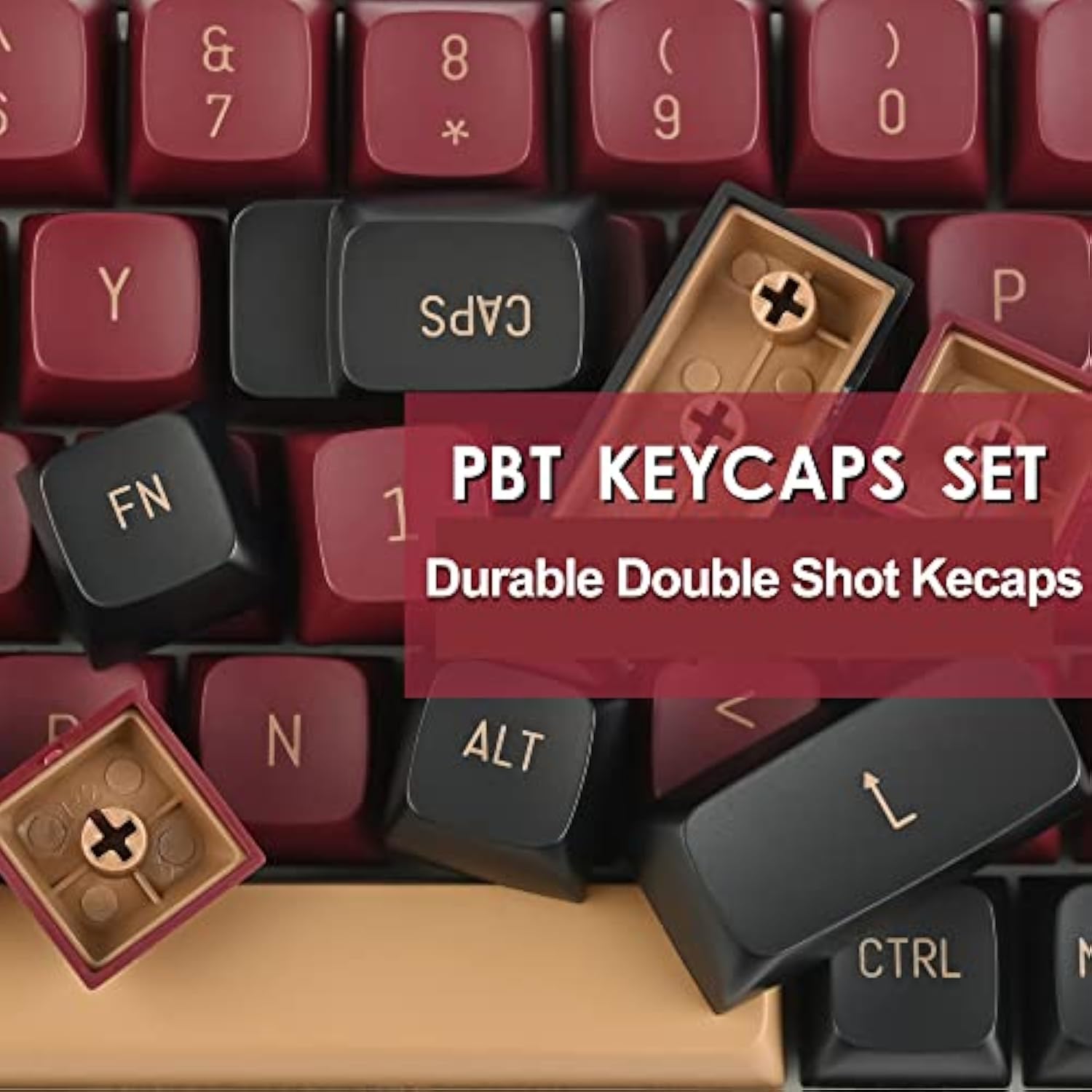 Pbt Red Samurai Keycaps, 160 Keycap Set Double Shot Keycaps, Csa Profile, Cust