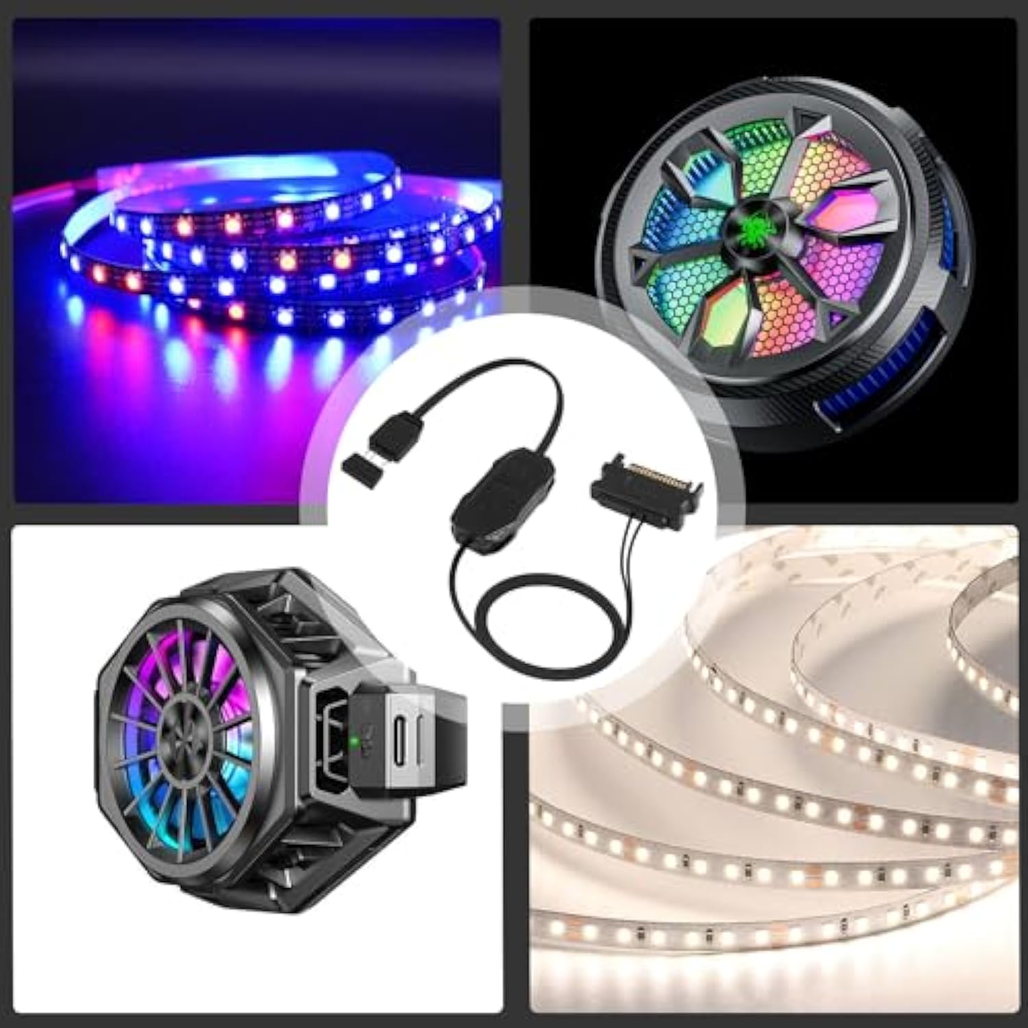 5V 3Pin Argb Controller,Sata Power Supply Argb Light Stripe Remote Controllerb