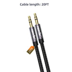 Aux Cable,3.5Mm Audio Aux Cord For Car,Braided 3.5Mm Male To Male Stereo Cable, Compatible With:Headphones, Phones, Ipod,Car Audio,Mp3 And More (20Ft)