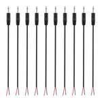 10-Pack 3.5Mm 1/8" To Speaker Wire Ts Mono Male Plug To Bare Wire Pigtail 3.5Mm Jack Connector Adapter Repair Audio Cable For Speaker, Trigger Cable