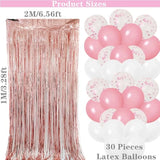 51 Pieces Pajama Party Balloons Pink Moon Star Heart Balloons Latex Balloons Foil Fringe Curtains For Girls Women Slumber Party Sleepover Birthday Party Spa Party Decoration (Pink)