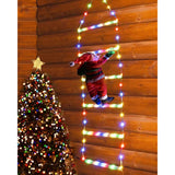 Christmas Decorations Led Ladder Lights With Climbing Santa Claus, 2.5Ft Indoor Christmas Decorative Lights - 8 Modes Xm