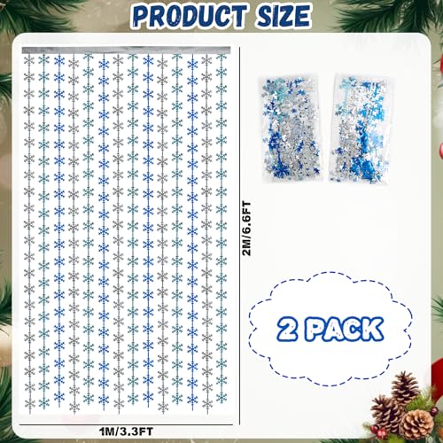 Christmas Tinsel Foil Fringe Curtains for Frozen Birthday Party Decorations