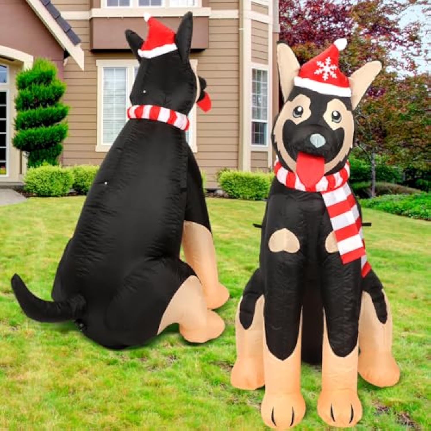5 Ft Inflatable German Shepherd Christmas Decoration 2025 Blow Up Yard Outdoor Dog Decoration Christmas Inflatable Germa
