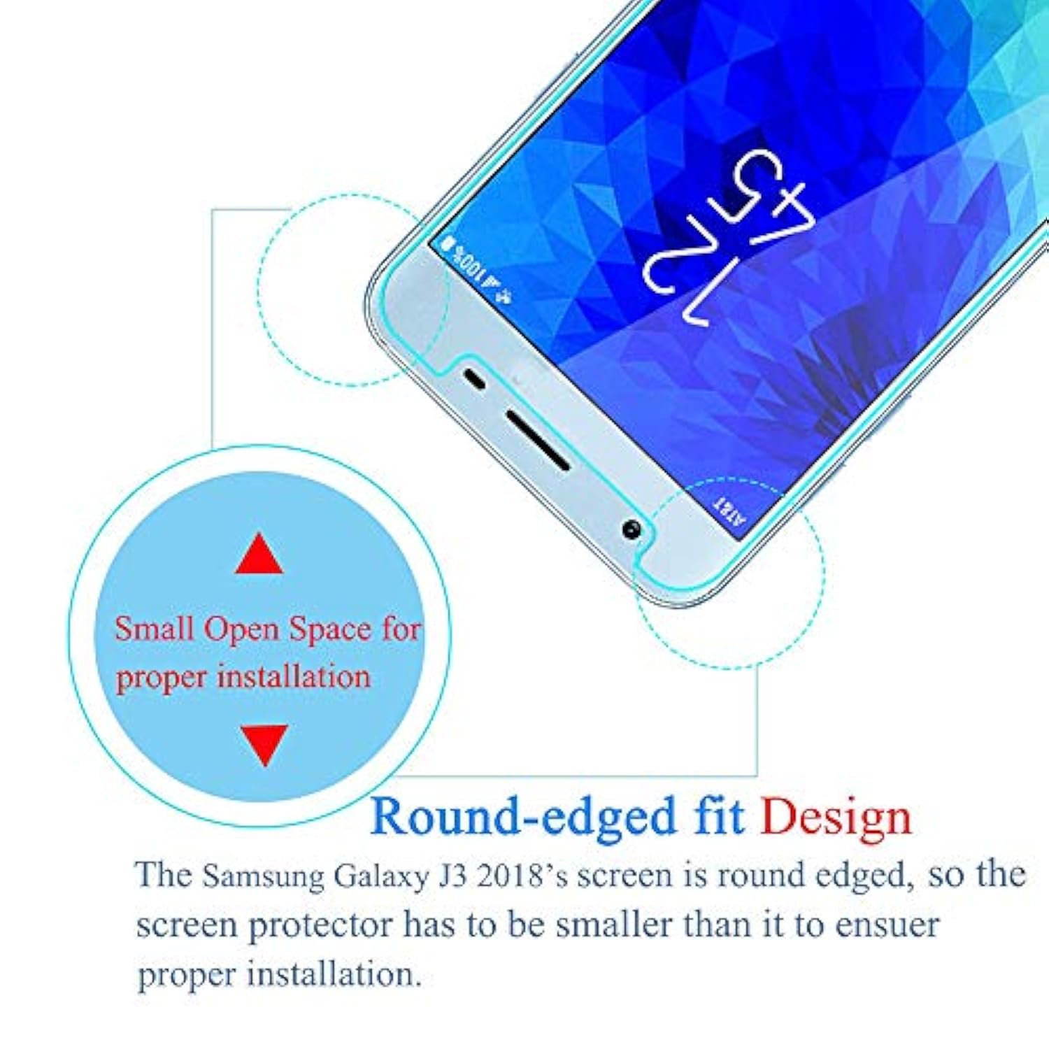 [2 Pack Tempered Glass Screen Protector Frontier Protective Protector For Samsung Galaxy J3 2018 Sm-J337A Sm-J337