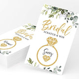 Bridal Shower Games – Scratch Off Raffle Cards, Fun Wedding Shower Game, Botanical Eucalyptus Theme, 30 Cards & Stickers