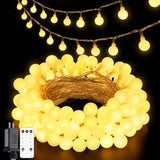 43Ft 100 LED Globe String Lights Warm White Connectable Fairy Lights with Remote