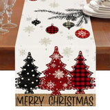 Christmas Table Runner Merry Christmas Table Runner Red Black Christma Tree Table Runner Christma Coffee Tables Runner 13X72 Inch Xmas Kitchen Dining Table Xmas Farmhouse Home Party Decor