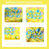 Sponge Cartoon Balloon Arch Kit with Backdrop, Blue-Green Birthday Decor