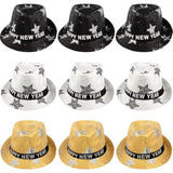 9-Piece LED Sequin Party Hats with 3 Light Modes for New Year Eve Favors