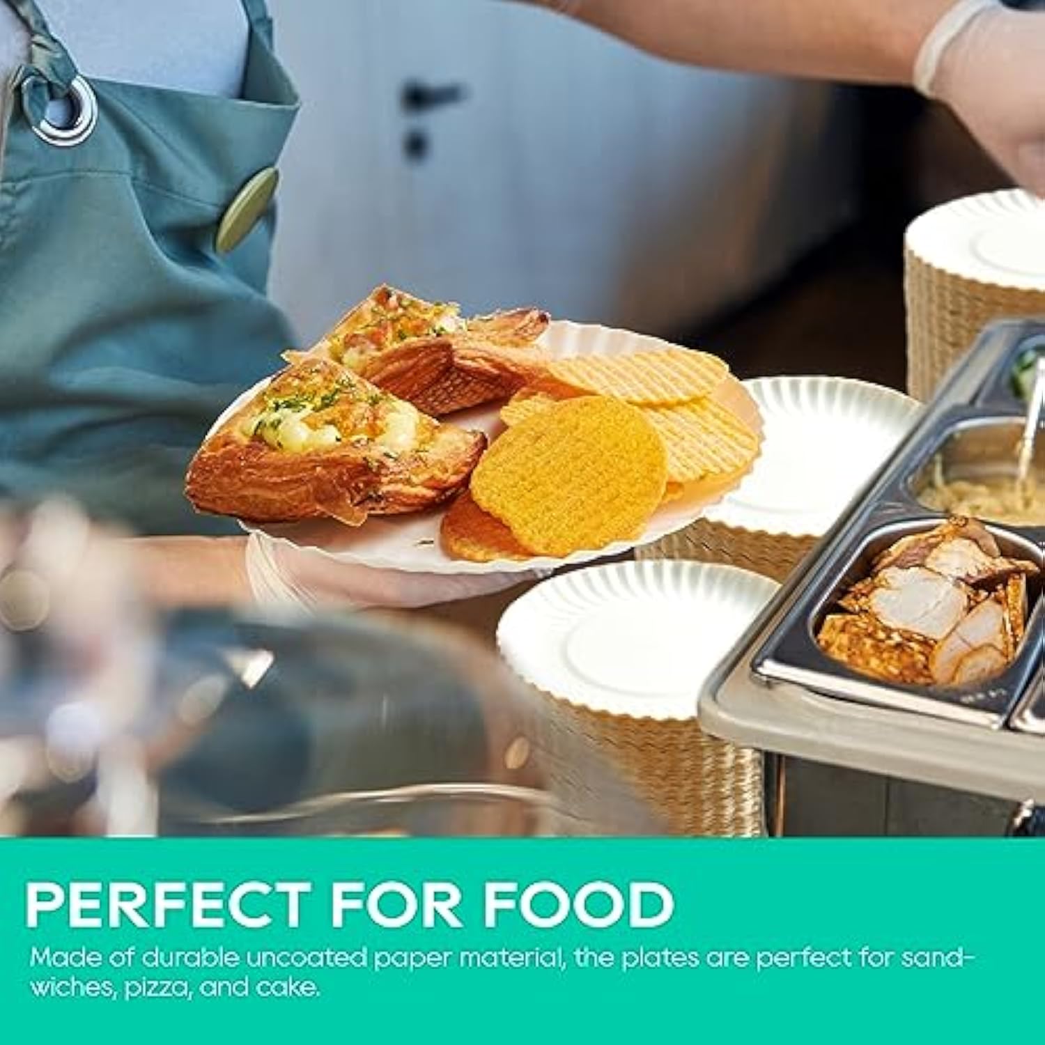 800Pack 6-Inch White Uncoated Disposable Paper Plates Small Dessert Plates