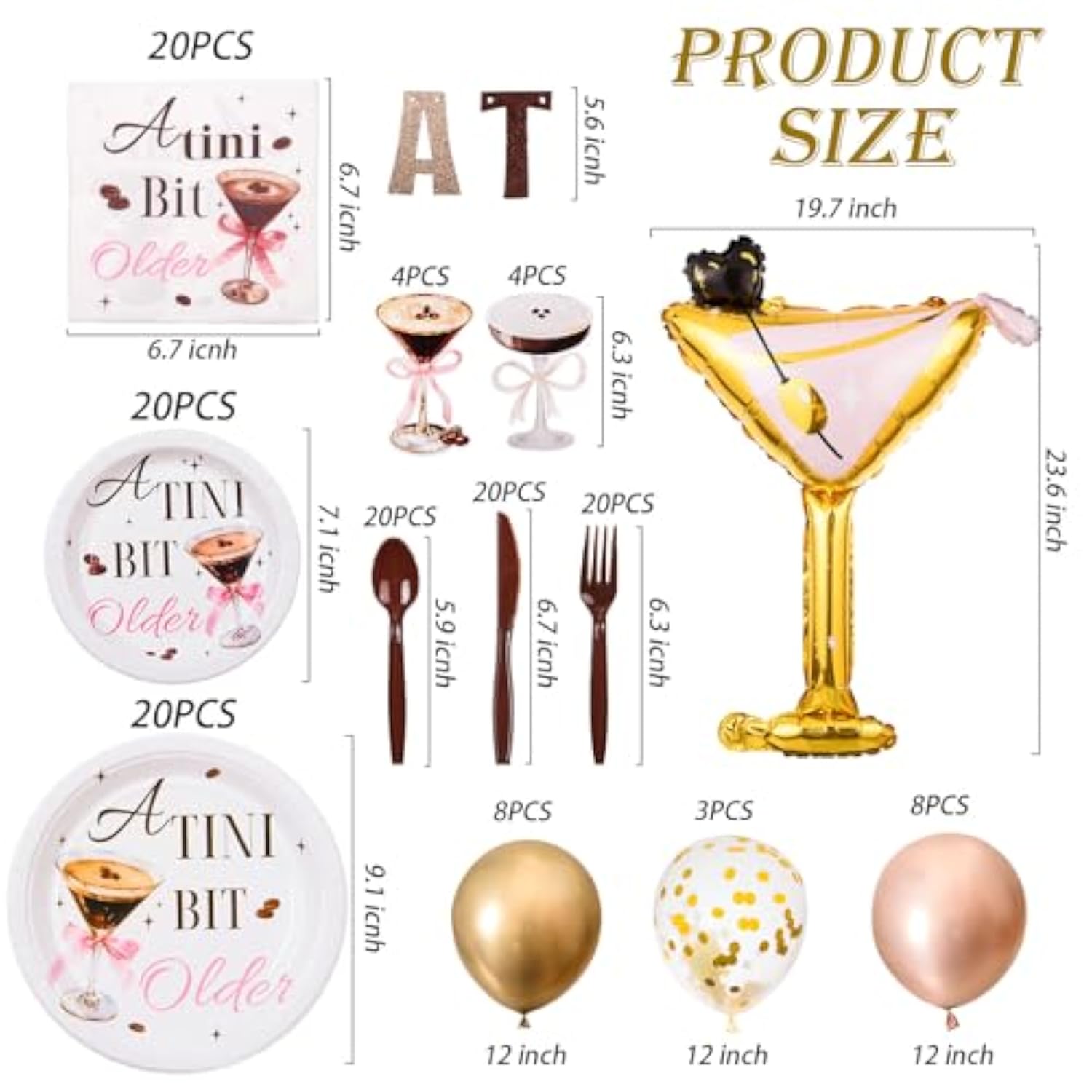 142 Pcs A Tini Bit Older Birthday Party Supplies, Martini Party Decorations And Tiny Bar Tableware Set For Friends And Family - Fun And Festive Cocktail Party Supplies For 2025