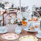 Floral Paper Plates 7.28 Inches Vintage Small Party Plate 24 Ct