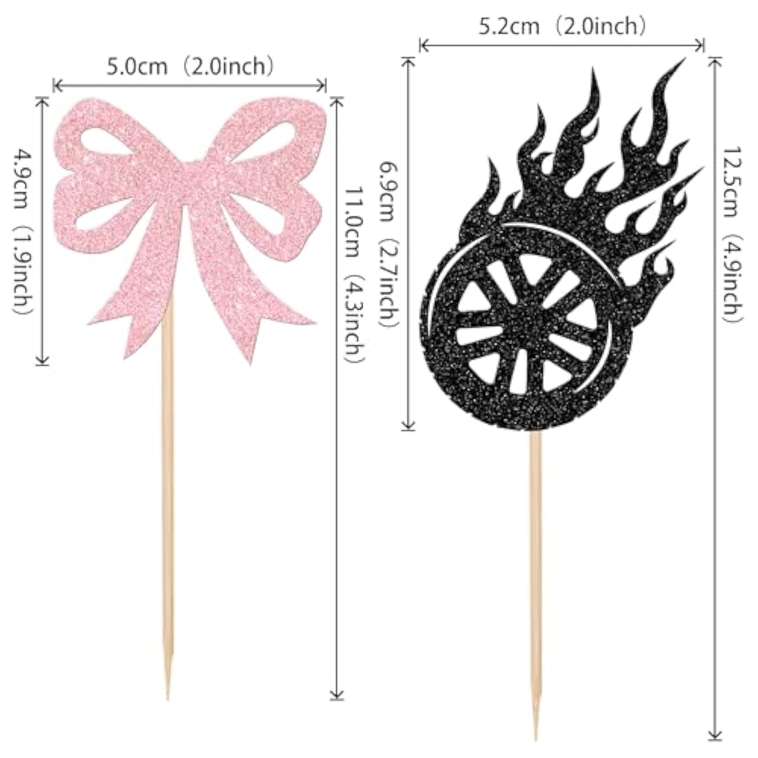 24 Pcs Burnouts Or Bows Cupcake Toppers Glitter Gender Reveal Birthday Decorations Boy Or Girl Cupcake Picks For Gender Reveal Theme Baby Shower Boys Girls Birthday Party Cake Decorations Supplies