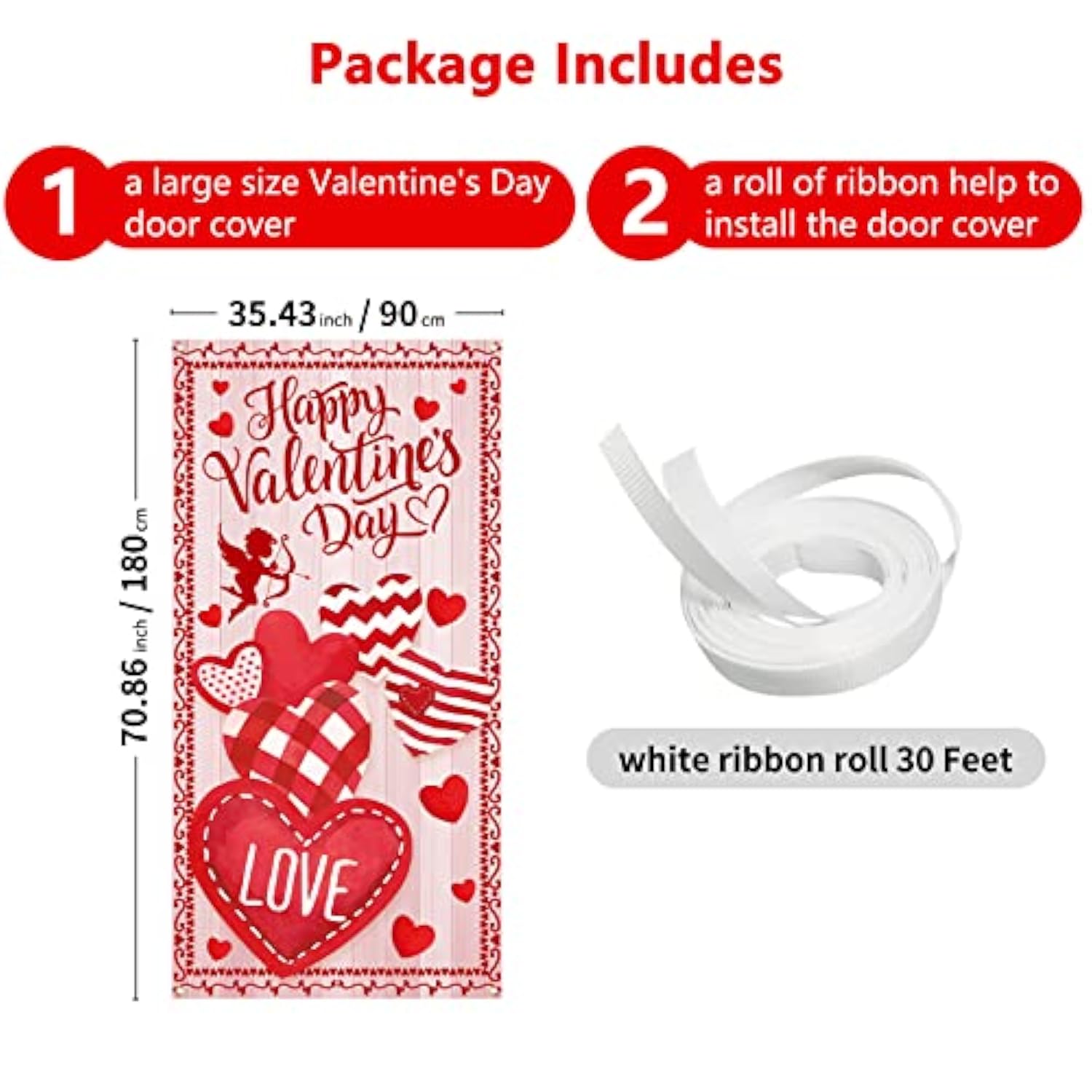 Valentines Day Door Cover 6X2.9 Ft Banner Valentine Door Decorations L